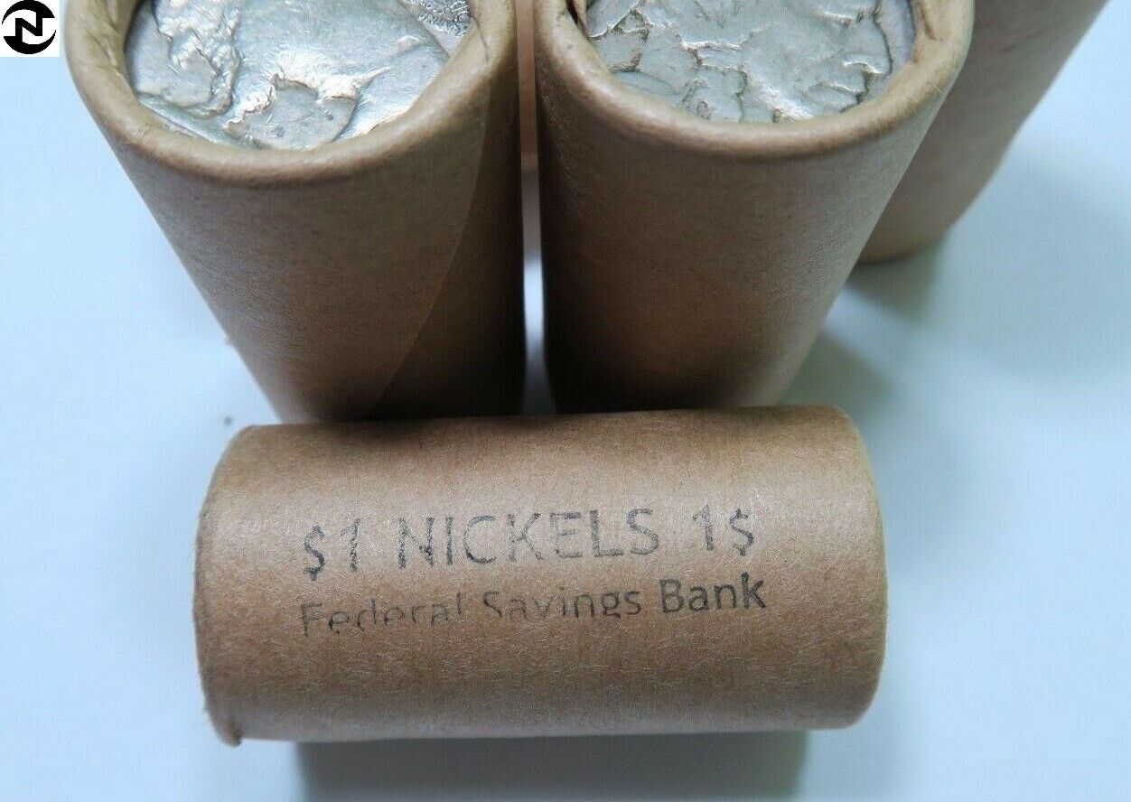 (1) Old Sealed Buffalo Nickel Half Roll // 20 Coins. // Federal Savings Bank
